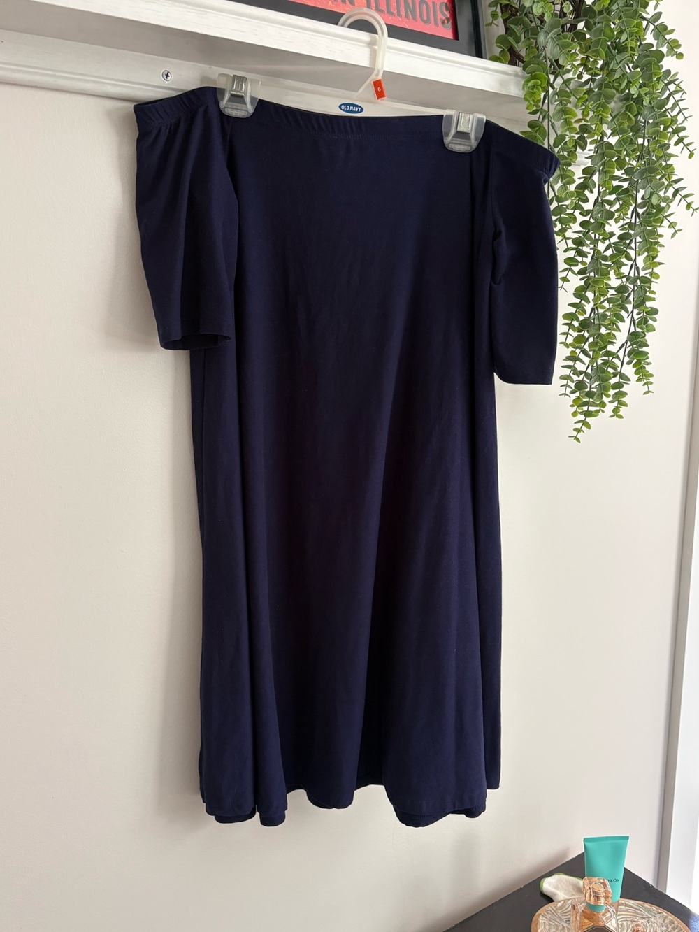 Navy Off the Shoulder Mini dress